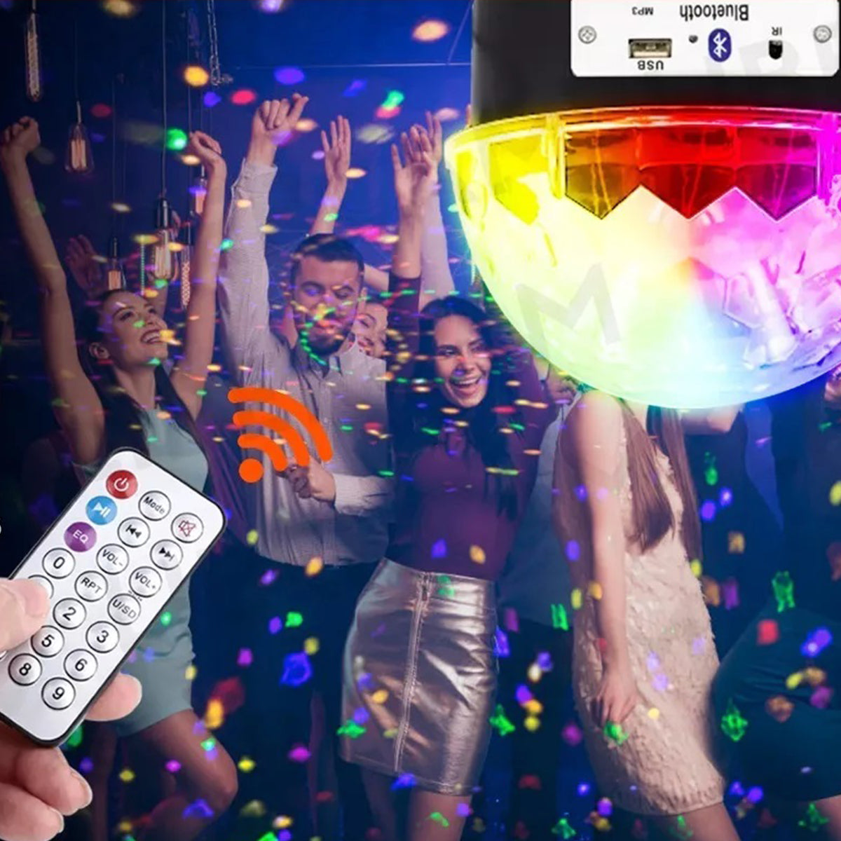 MEDIA ESFERA AUDIORITMICA LUCES RGB PARLANTE