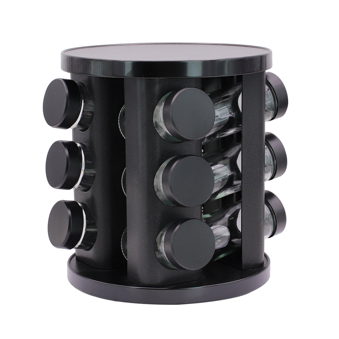 Especiero giratorio 360° Negro 12 frascos