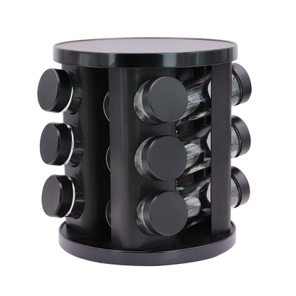 Especiero giratorio 360° Negro 12 frascos