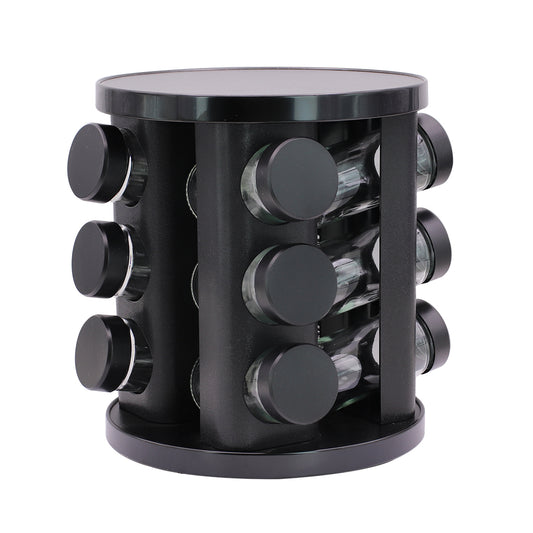 Especiero giratorio 360° Negro 12 frascos
