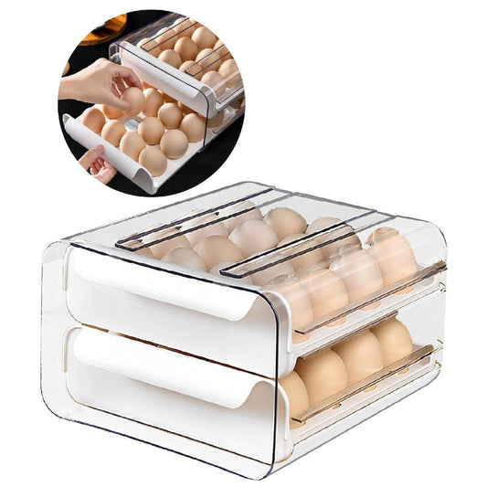 Caja de almacenamiento 2 niveles para huevos