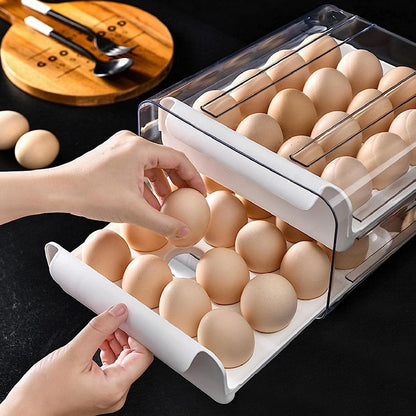 Caja de almacenamiento 2 niveles para huevos